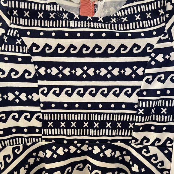 Fabkids Blue and White Nordic Print Skater Dress Girls Size Medium 8 NWT - Picture 4 of 10